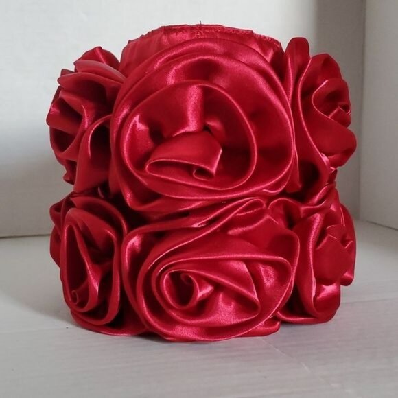 For Your Ease Only Clutch Bag Pouch Purse Red Satin Roses WOMEN'S WOMAN'S - Picture 7 of 16